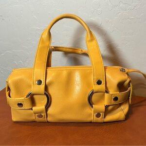 Yellow leather bag- silver hardware
